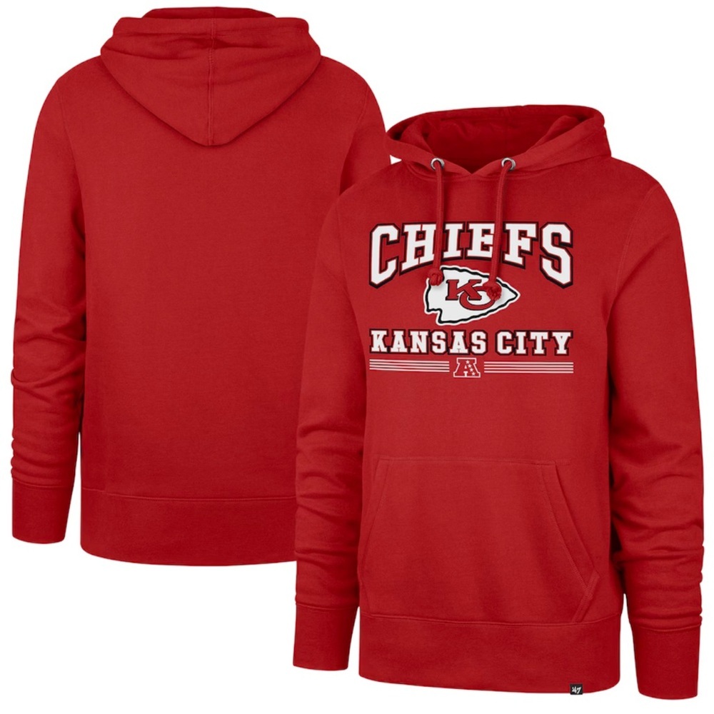47 Brand Kansas City CHIEFS Red Packed House Headline Pullover Hoodie Small